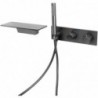 Matte Gray Thermostatic Bathtub Faucet Shower Set with Waterfall