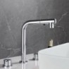 Contemporary Sink Mixing Faucet with Pull Down Sprayer for Three Hole Basin