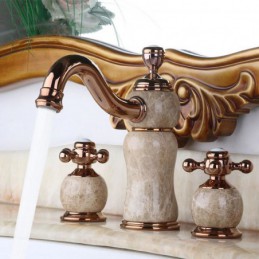 Luxury Jade Basin Faucet 3...