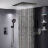 Rain Shower Shower System Solid Brass Faucet 16 Inch Matte Black