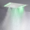 Brushed Bathroom Shower Head Ceil Mounted Rectangular Atomizing Rain Functions LED Touch Screen System Faucet