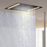 Matte Black Bathroom Faucet Rain Shower Complete LED Head Ceiling Mounted Ti PVD Design Rain Shower System