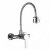 Wall Mounted Brass Rotatable Contemporary Chrome Tall High Arc Kitchen Faucet